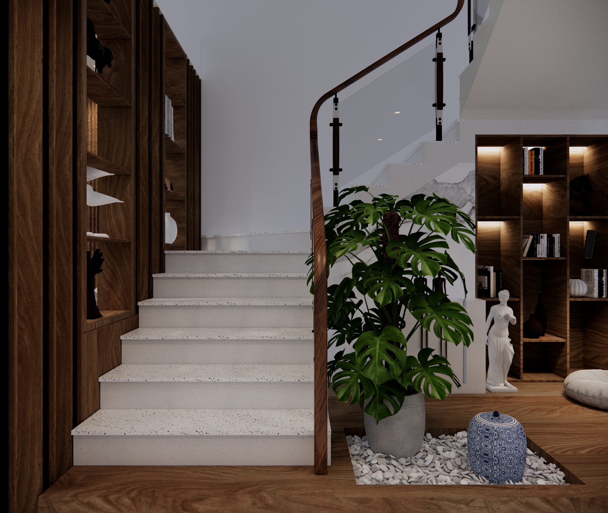 Cầu thang lao ra cửa có sao không? Câu trả lời là có ảnh hưởng, nhưng hoàn toàn có thể khắc phục