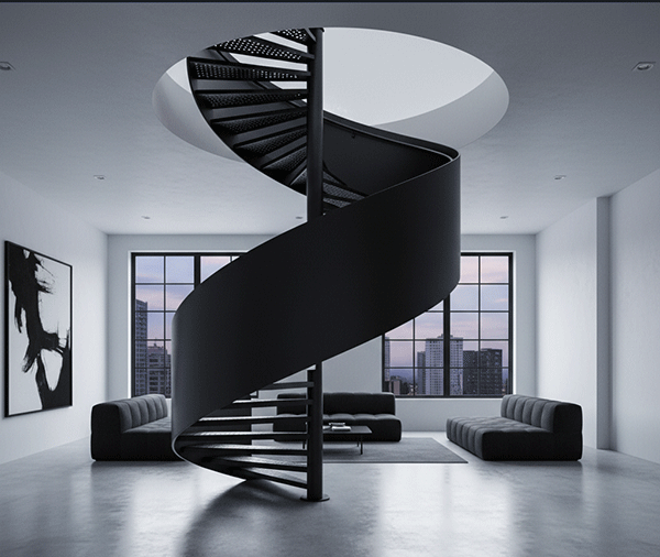 Cầu thang xoắn ốc hoặc quá dốc