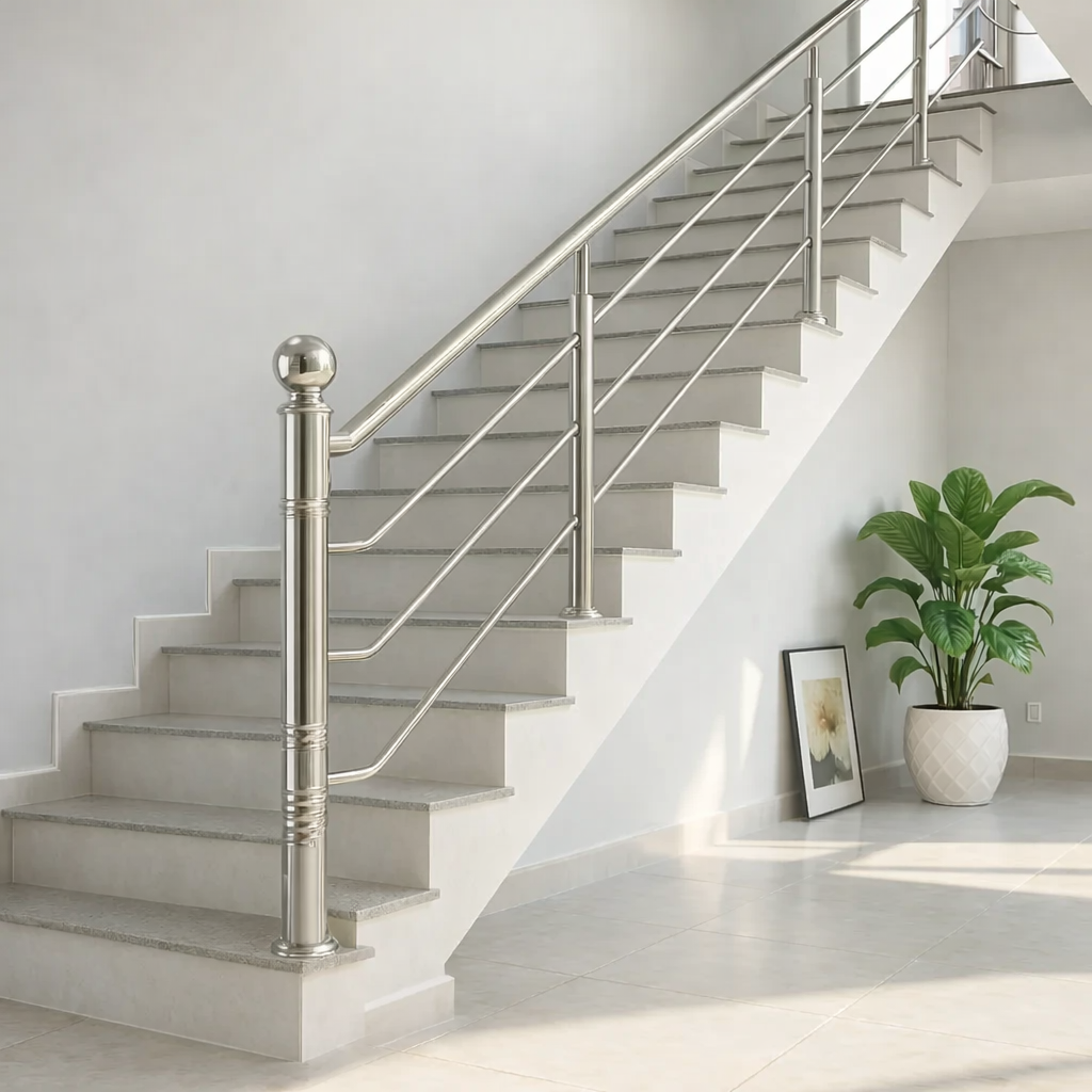 Trong quá trình lắp đặt lan can inox cầu thang, cần kiểm tra độ chắc chắn của từng điểm liên kết