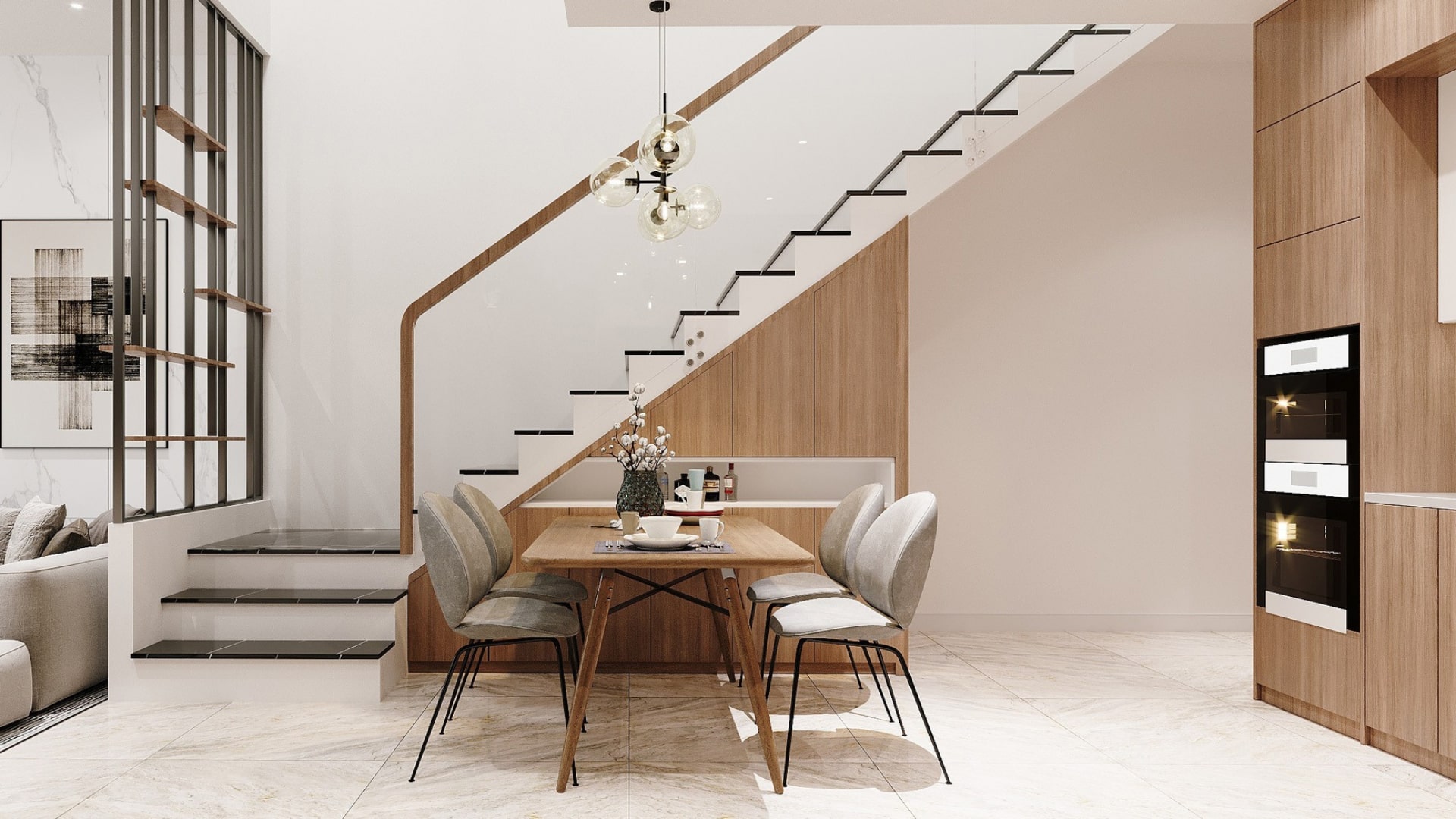 Lựa chọn hình dáng và chất liệu cầu thang để hài hòa âm dương