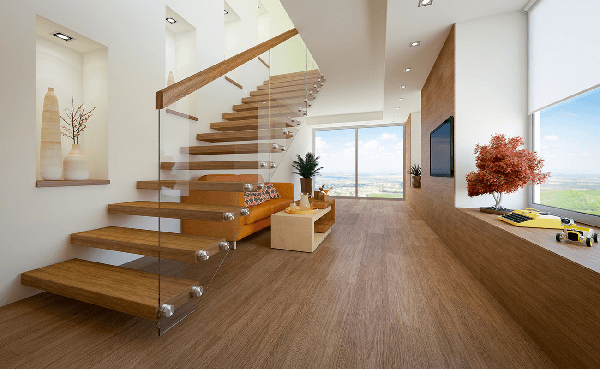 Phong thủy cầu thang trong nhà chính là sự kết hợp giữa ánh sáng và màu sắc