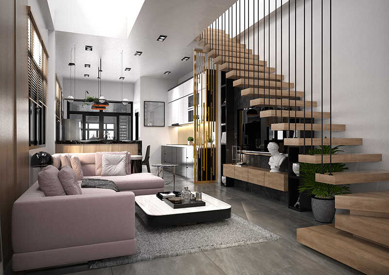 Độ rộng của cầu thang cần đủ thoải mái để di chuyển, đặc biệt khi cần mang đồ đạc giữa các tầng