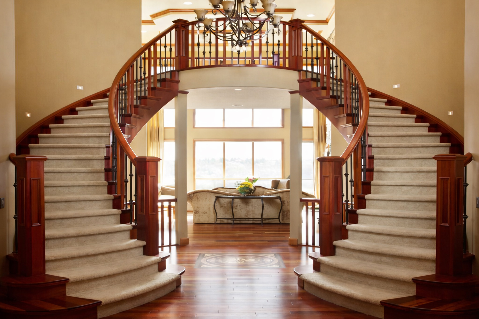 Những căn biệt thự, nhà phố sang trọng, tay vịn cầu thang gỗ gõ đỏ mang lại cảm giác ấm cúng nhưng không kém phần uy quyền