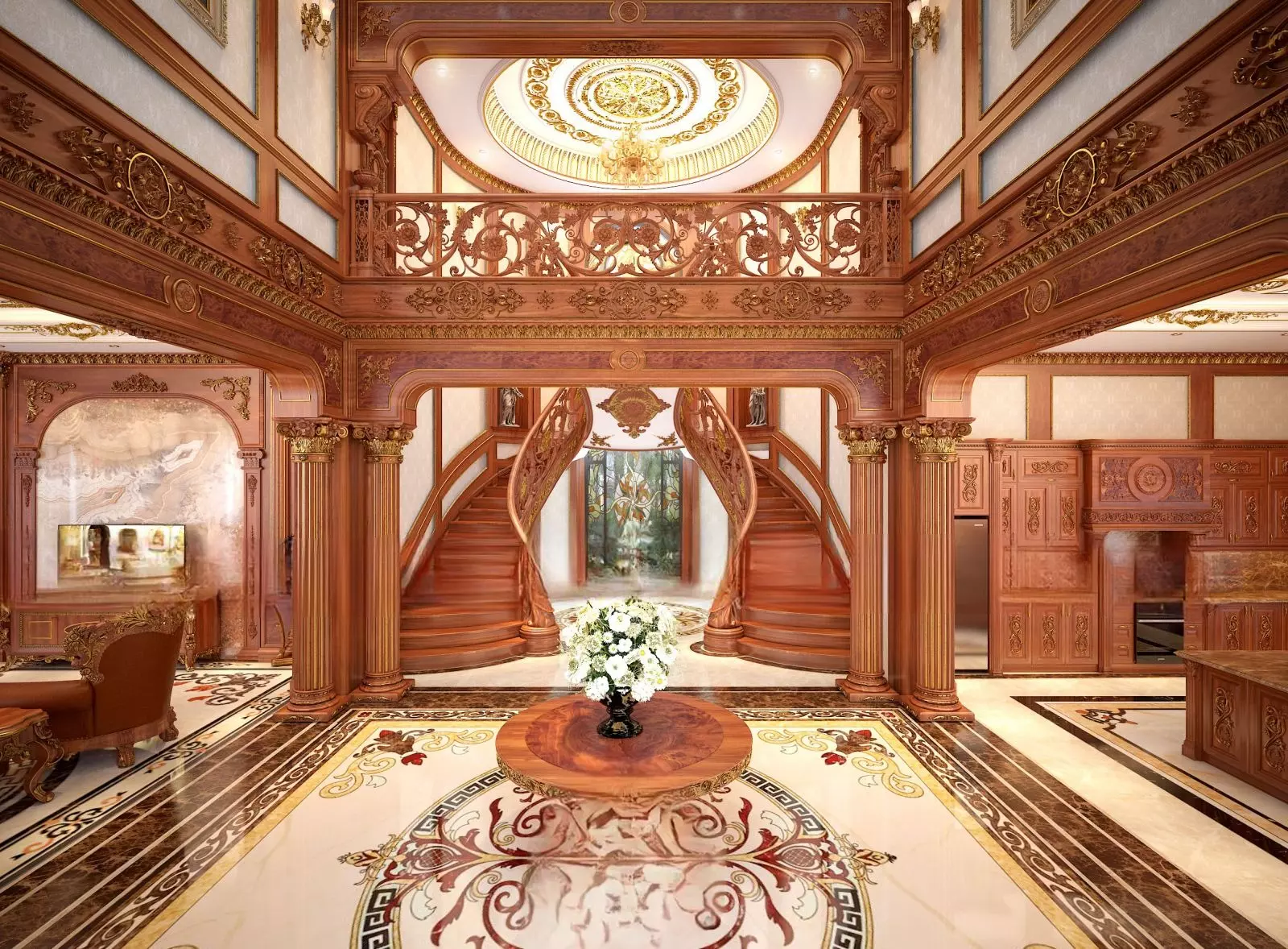 Tay vịn cầu thang gỗ gõ đỏ nâng tầm đẳng cấp không gian sống từ từng chi tiết nhỏ